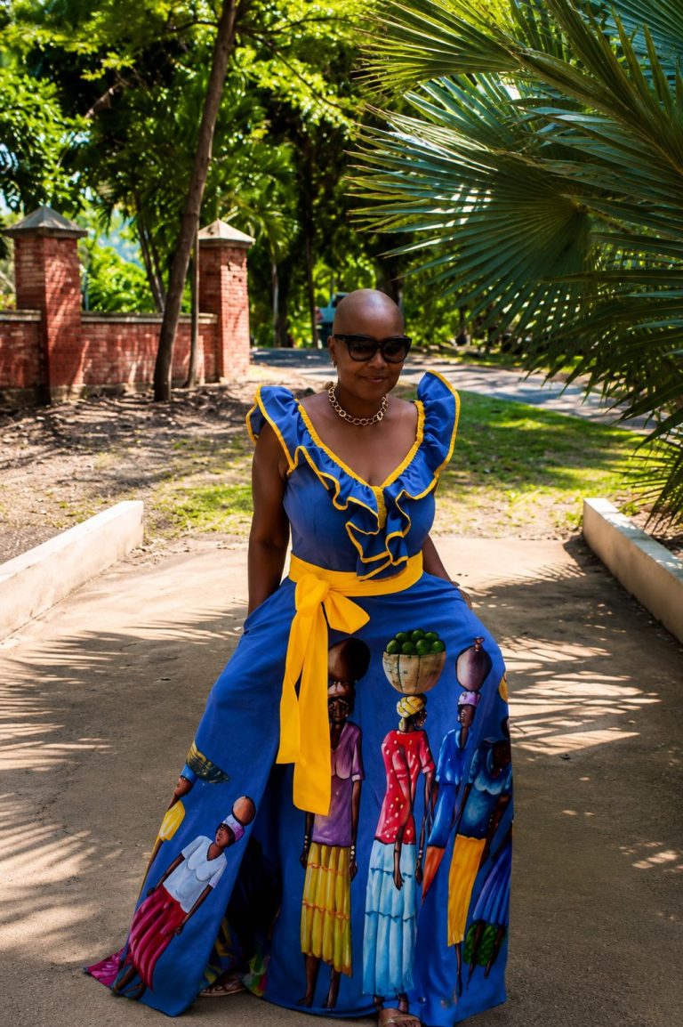Ensemble Femme Bleu Pâle Peint à la Main
