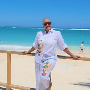 Ensemble Femme Blanc Plage Peint à la Main