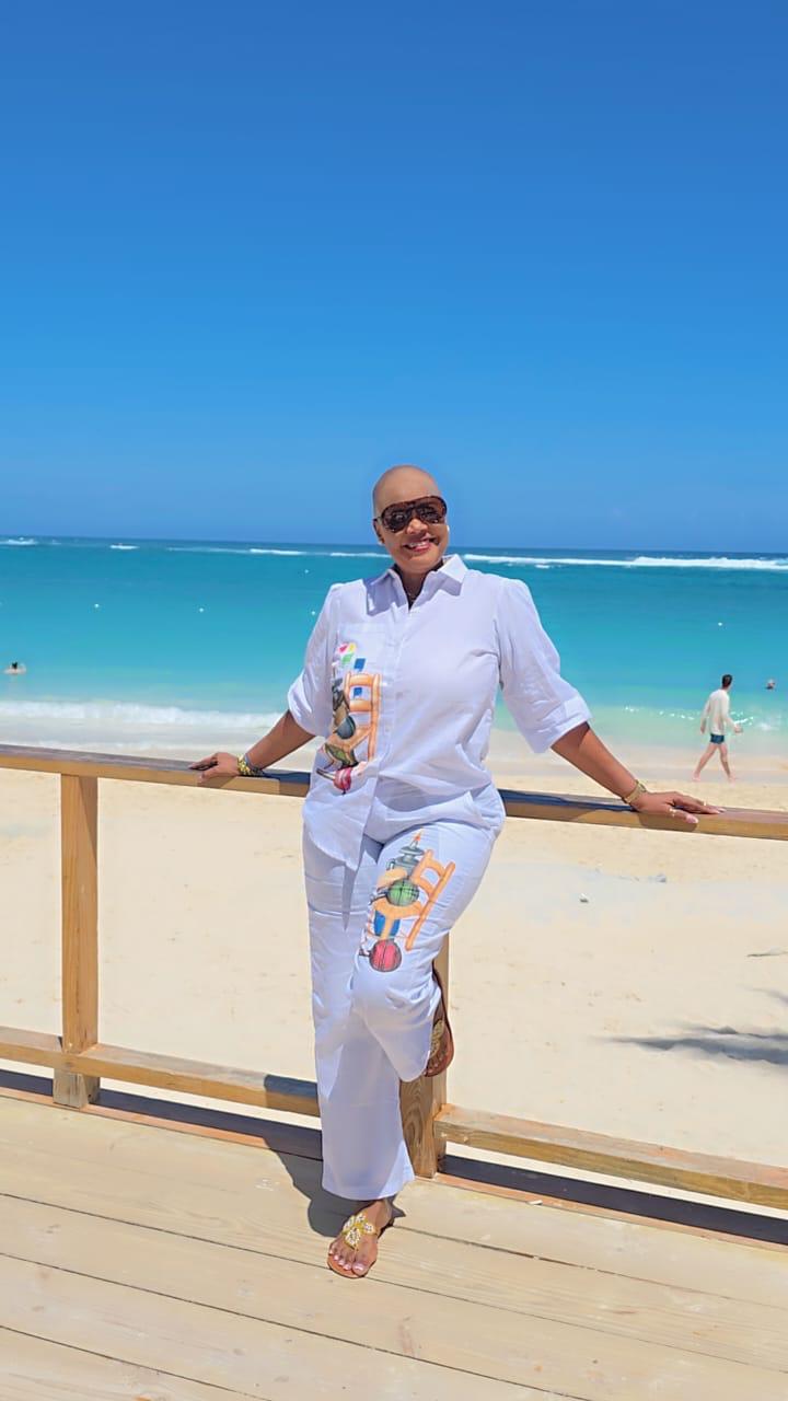 Ensemble Homme Blanc Plage Peint à la Main