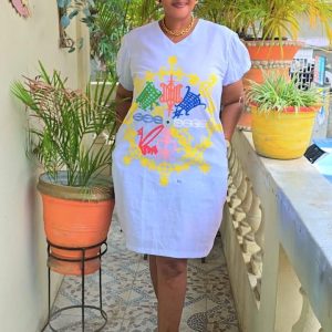 Robe T-Shirt Femme Blanc Art Lakay