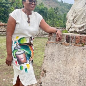 Robe T-Shirt Femme Blanc Motif Créole